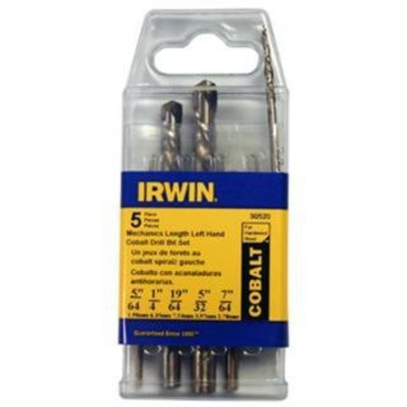 Irwin Left-Hand Mechanics Length Cobalt High Speed Steel Drill Bit Set 30520